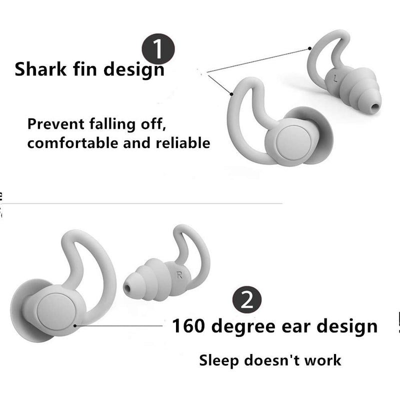 Oukeyi Reusable Safe Silicone Earplugs, Hi-Fi Earplugs For Sleeping (Reduces 40Db), Swimming, Learning, Concerts, Noise Canceling And Hearing Protection (Grey) - NewNest Australia