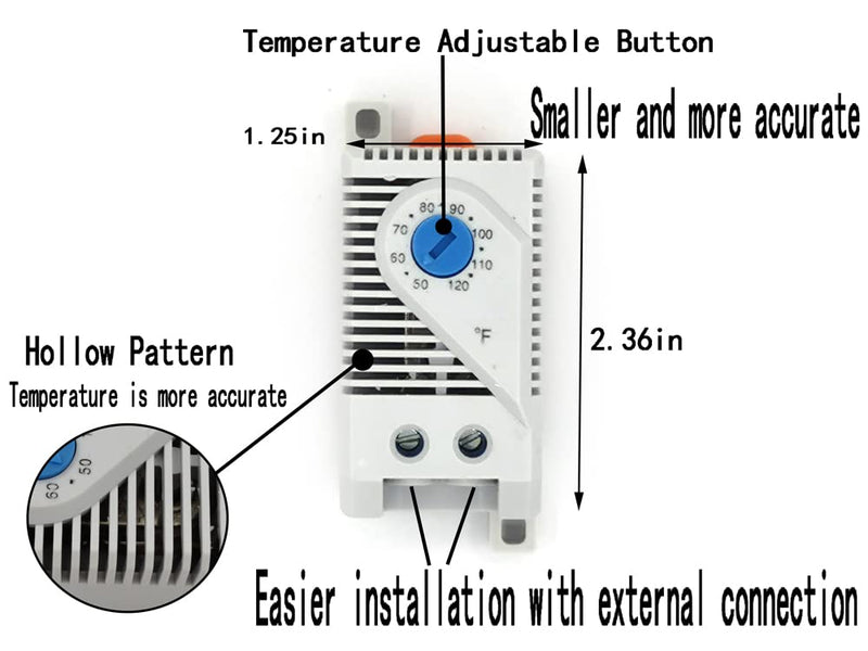 attic Fan Thermostat 10-Amp Adjustable Programmable Thermostat with Firestat for Power Attic Ventilators, Replacement Thermostat Single Speed Adjustable Thermostat - NewNest Australia