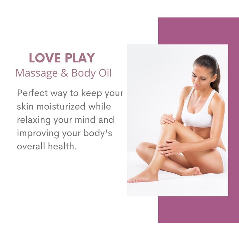 LOVE PLAY Massage and Body Oil for Couples - Aromatic Massage Oil for Women and Men - with Relaxing Essential Oils (6.76 oz) - NewNest Australia