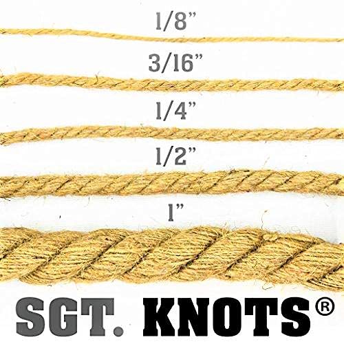 SGT KNOTS Twisted Jute Rope - Natural Fiber for Crafts, Garden, Packing, Home Decor & More (1/2" x 10ft) 1/2 in x 10 ft - NewNest Australia