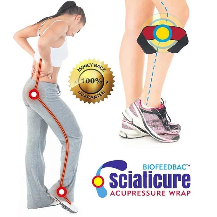 VYTALIVING Biofeedbac Sciaticure Acupressure Wrap- Patella Knee Support - Joint Pain Relief- Knee Strap - Sciatica Pain Relief- Knee Protector -One Size Fits All - Pacemaker Friendly -As Seen in Press - NewNest Australia
