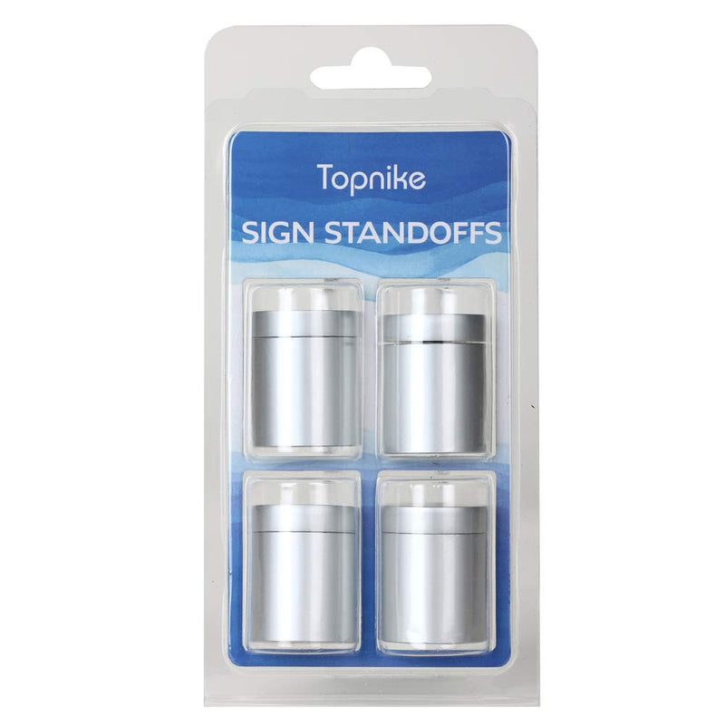 TOPNIKE Sign Standoff 1"x 1",Store Sign Holders Screws, Silver Aluminum, for Acrylic, Glass, PVC, Glass Panel, Wood, Pack of 4 - NewNest Australia