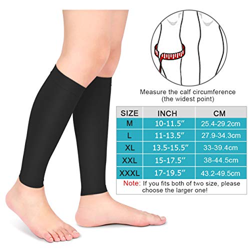 Calf Compression Socks, Footless Compression Calf Sleeves with Medical Gradient Compression, 20-30mmHg Compression Stockings for Shin Splint, Varicose Vein, Edema, Women & Men - NewNest Australia