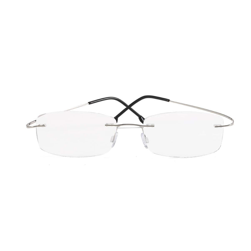 Rimless reading glasses super light titanium reading aid for men and women silver +1.50 - NewNest Australia