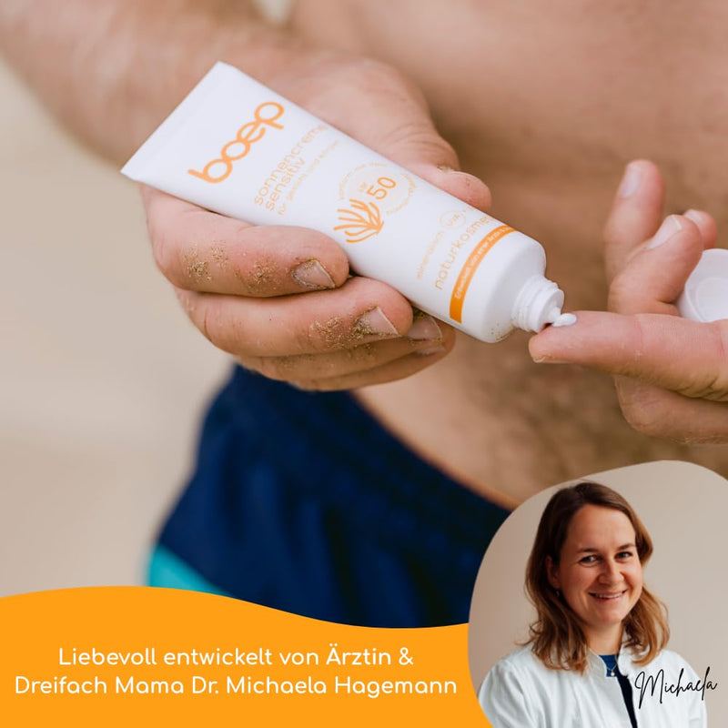 boep Sunscreen Sensitive SPF50 | For face & body | Sun protection for babies, children & adults | Mineral sunscreen for beach or ski winter holidays | Vegan natural cosmetics (50ml) - NewNest Australia