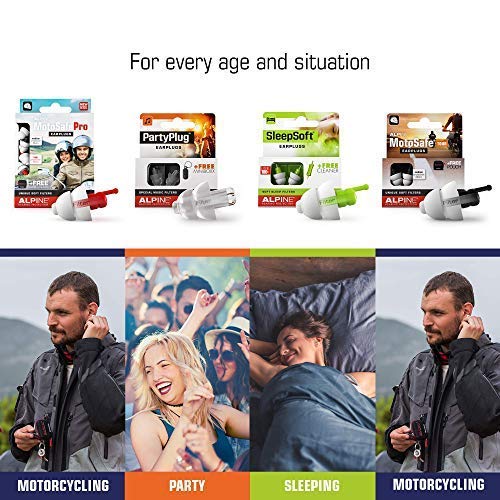 Alpine MotoSafe Race Motorcycle Earplugs - Prevents Hearing Damage While Motorcycling and Traffic Still Audible - Comfortable Hypoallergenic Motorbike Earplugs - Reusable Earplugs - NewNest Australia