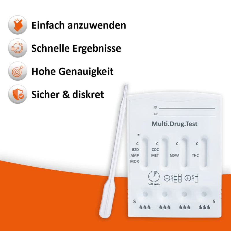 Self-Diagnostics Multi 8 Mpu Quick Drug Test - Detection Of 8 Drug Types Amphetamine, Methamphetamine, Ecstasy, Benzodiazepine, Cocaine, Morphine, Methadone, Cannabis - 5 Min Urine Drug Test - Urine Test - NewNest Australia