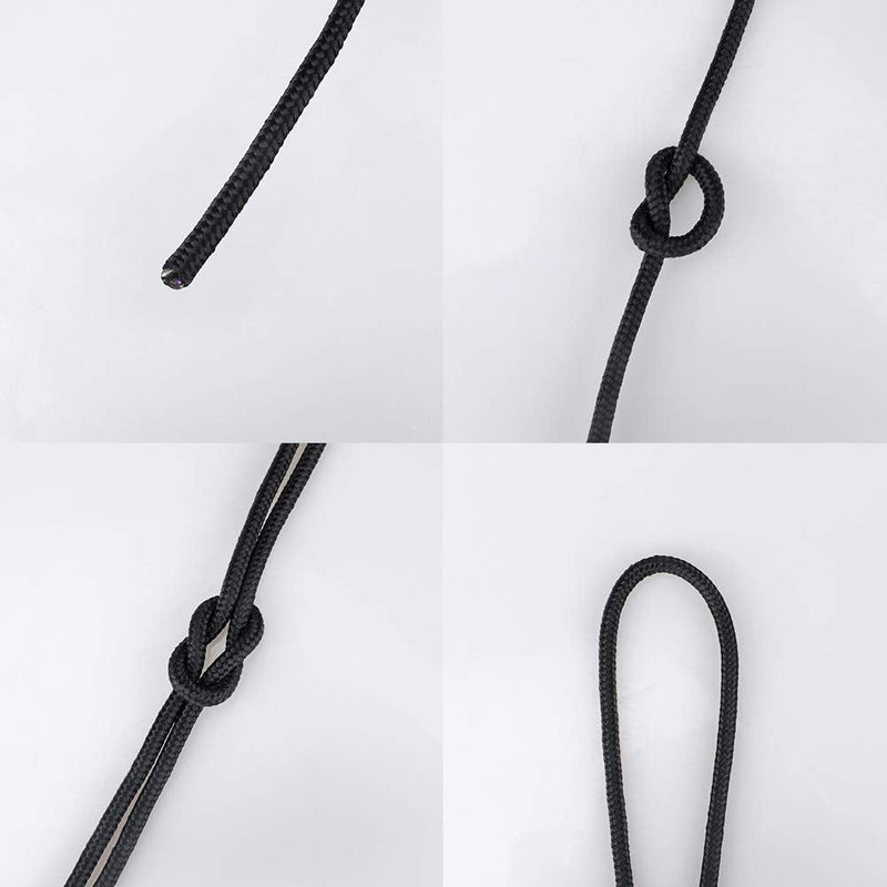 98 ft Nylon Rope,1/4-Inch Solid Nylon Rope,Black Flagline Rope,All Purpose Tie-Down Ropes for Garden,Tie,Pull,Knot (Thick 6mm) 6mm x 98ft Black - NewNest Australia