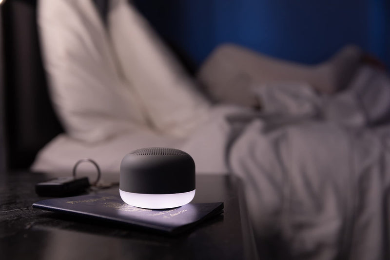 Yogasleep Travel Mini Gray Portable White Noise Sound Machine | 6 Soothing Sounds | Soft Dimable Night Light | Compact Sleep Therapy for Adults & Baby | USB Rechargeable | Lanyard for Easy Hanging - NewNest Australia
