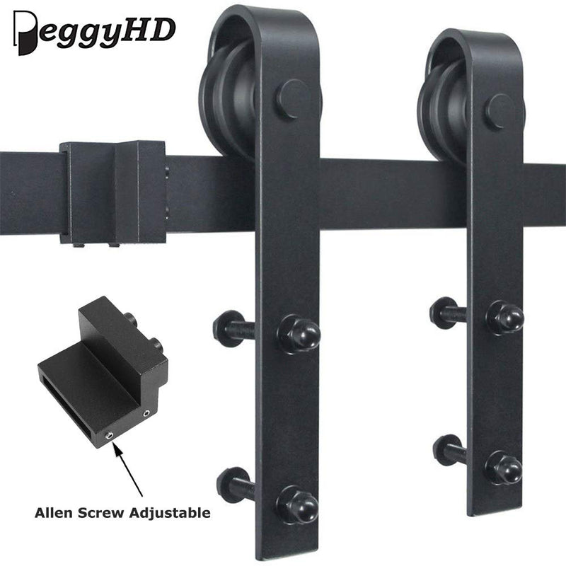PeggyHD Barn Door Stopper for Track Sliding Door Hardware Flat Rail Roller Stop Limit Device Black 2pcs Set - NewNest Australia