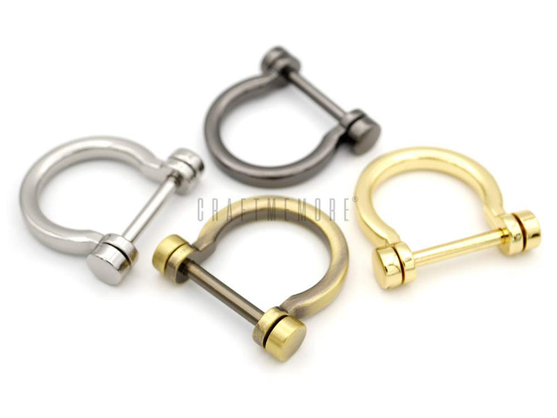 CRAFTMEMORE D-Rings Screw in Shackle Horseshoe U Shape D Ring DIY Leather Craft Key Holder Purse Accessories for 3/4 Inch Strap 4 pcs (Gold) Gold - NewNest Australia
