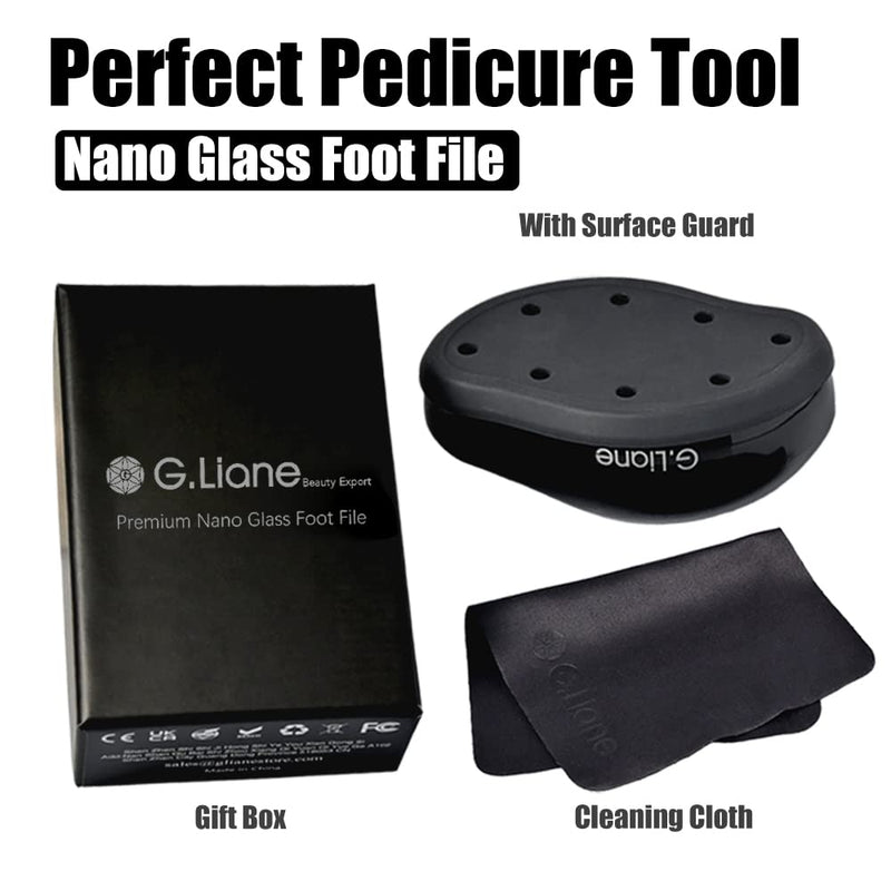Nano Glass Callus Remover G.Liane Crystal Glass Foot File Rasp With Protective Lid Dry And Wet Perfect Painless Foot Care Callus Slicer For Hard Dead Skin Calluses Cracked Foot (Black) - NewNest Australia
