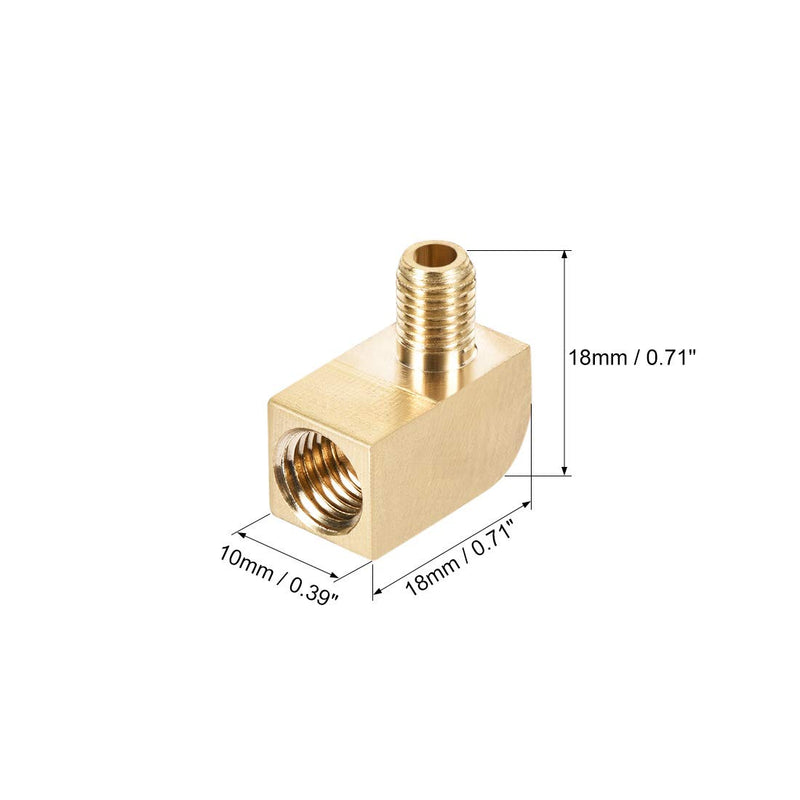 uxcell Brass Pipe Fitting 90 Degree Barstock Street Elbow M6 Male M8 Female Pipe 2pcs - NewNest Australia
