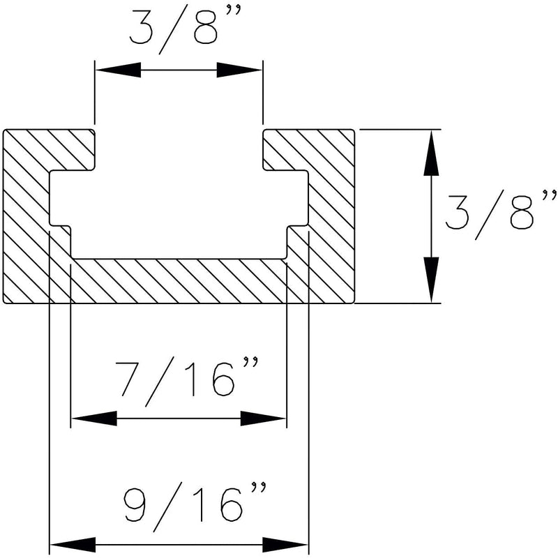 POWERTEC 71066 Double-Cut Profile Universal T-Track with Predrilled Mounting Holes, 36" 1PK - NewNest Australia