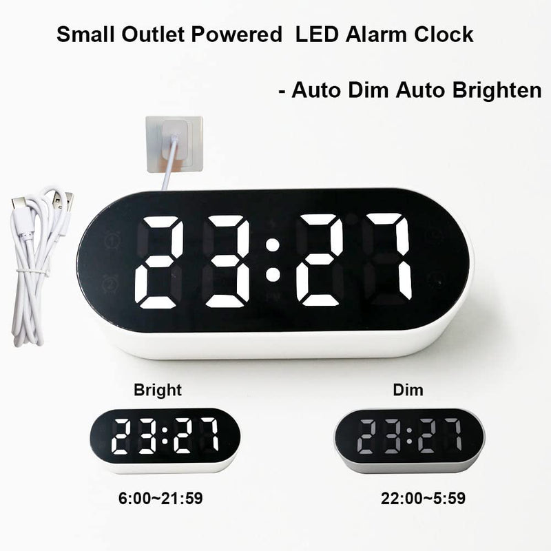 SHELLHOME Small LED Alarm Clock with Adjustable Volume, Calender, Temperature,Timer for Home, Office - NewNest Australia