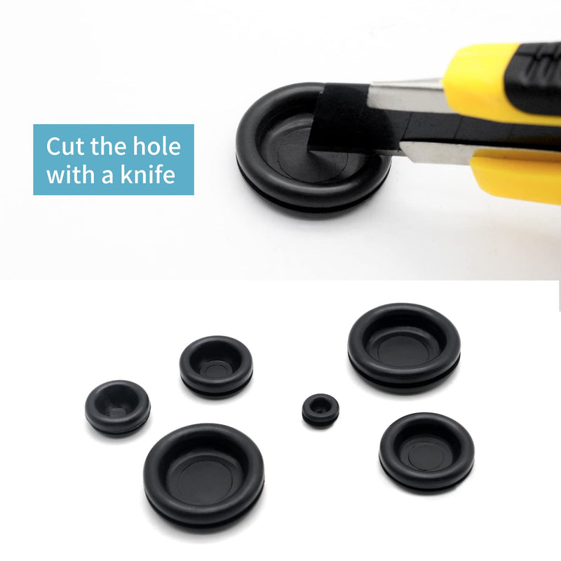 Vrupin 188 Pieces Closed Rubber Grommet Firewall Solid Closed Hole Plug Assortment Kit for Wire Electrical Appliance Plumbing - NewNest Australia