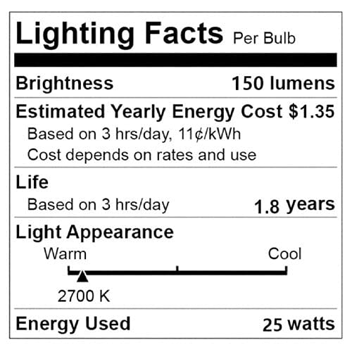 Lava Lamp Bulb, 6 Pack 25 Watt Lava Lamp Light Bulb, S11 E17 Base 120 Volt Lava Lamp Replacement Bulb for 14.5 Inch Glitter and Lava Lamps - Dimmable - Warm White - NewNest Australia