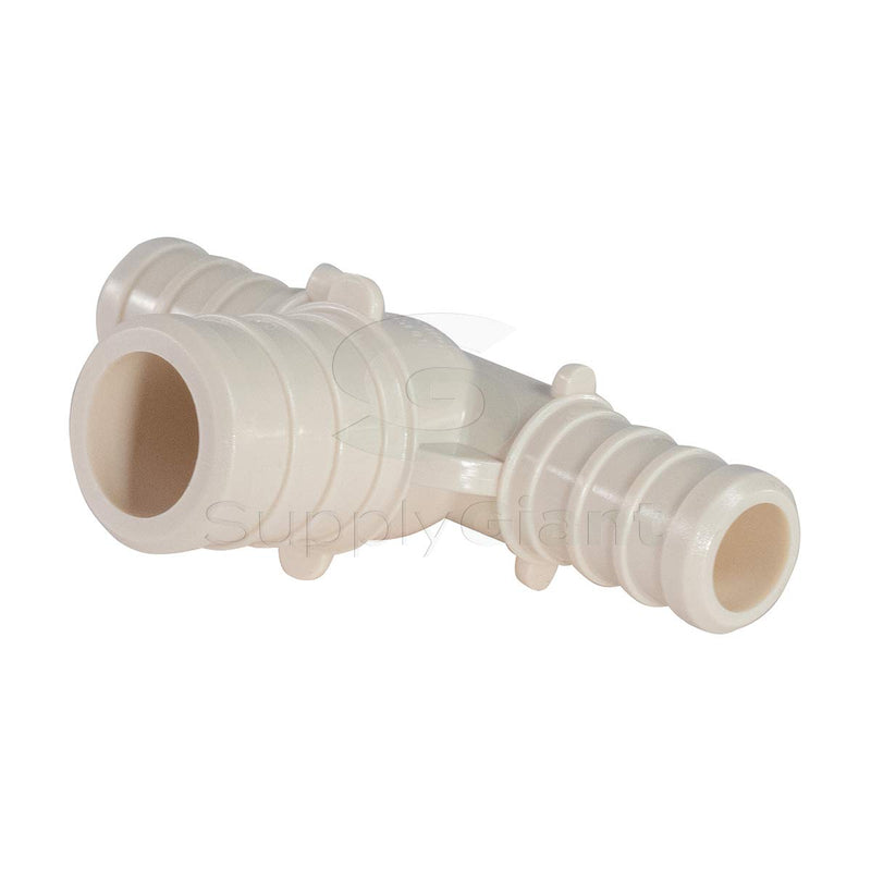 Supply Giant QQSU1213-5 Plastic PEX Poly Alloy Reducing Tee Barb Pipe Fitting, 1/2'' x 1/2'' x 3/4'', White, 5 Pack 1/2'' x 1/2'' x 3/4'' - NewNest Australia