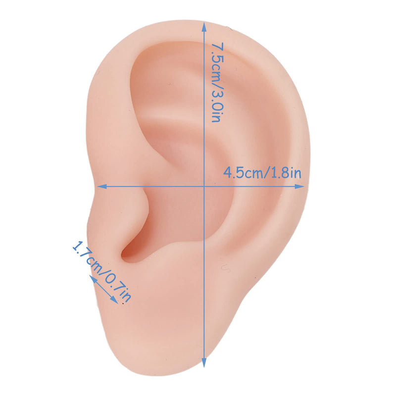 Fake Ear Model, Easy To Wear, Reusable Simulation, Realistic Practical Experience, Soft Human Silicone Ear, Widely Used For Ear Piercing (Medium Flesh Color) - NewNest Australia