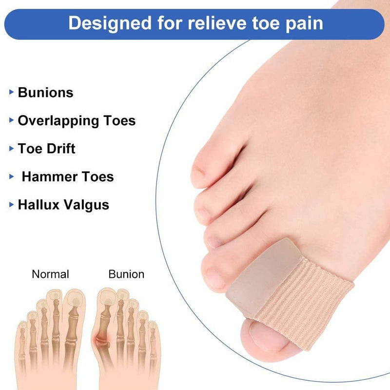 Tubular Bandages Silicone Toe Extensions (Pack of 4) Gel Toe Separators for and Hammer Toes Hallux Valgus Correction, Overlapping Toes Silicone Toe Separators - NewNest Australia