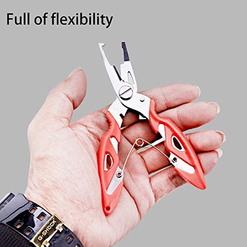 tzoxal Fishing Pliers Stainless Steel Fish Hook Remover, Saltwater Resistant Fishing Braid Scissors Braided Line Cutter, Split Ring Opener Fishing Tools 5in-3pcs - NewNest Australia
