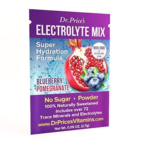 Dr. Price's Vitamins Electrolyte Mix Supplement Powder, 72 Trace Minerals, Potassium, Sodium, Electrolyte Replacement Keto Drink | Blueberry-Pomegranate 30 Packets | No Sugar, Keto, Vegan, Non-GMO - NewNest Australia
