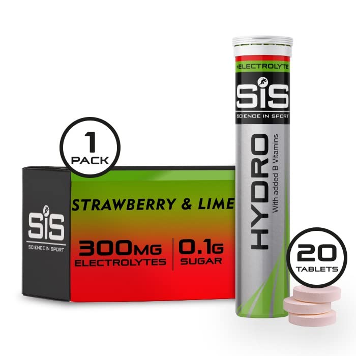 SIS Go Hydro| Zero Sugar| Effervescent Electrolyte Tablets| For Improved Hydration & Recovery | Suitable for Vegans & Vegetarians| Strawberry & Lime Flavoured, 20 Tablets Strawberry and Lime - NewNest Australia
