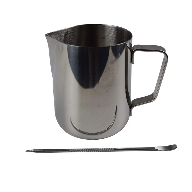 MIGHTYDUTY Milk Frothing Pitcher, Stainless Steel Creamer Frothing Pitcher, Perfect for Espresso Machines, Milk Frothing Jug for Making Coffee Cappuccino, Latte Art 12 oz /20oz Silver 300ml - NewNest Australia