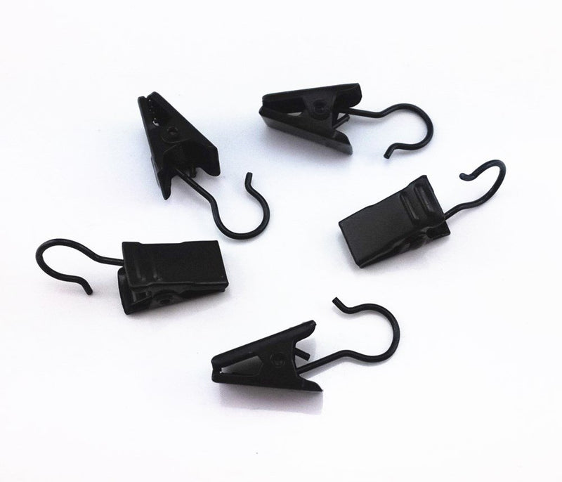 NewNest Australia - yueton 60pcs Black Metal Hook Clips Hanging Curtain Clip Hanger 