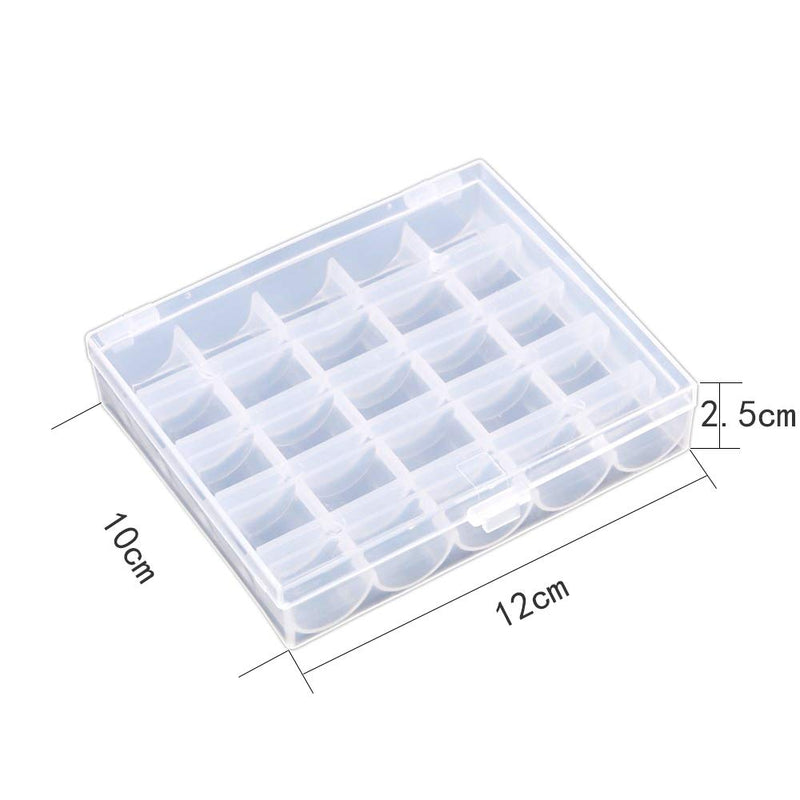 AKIRO 25 Slots Empty Bobbins Spools Box, Sewing Craft Plastic Case Storage Box for Sewing Machine 2 Pack - NewNest Australia