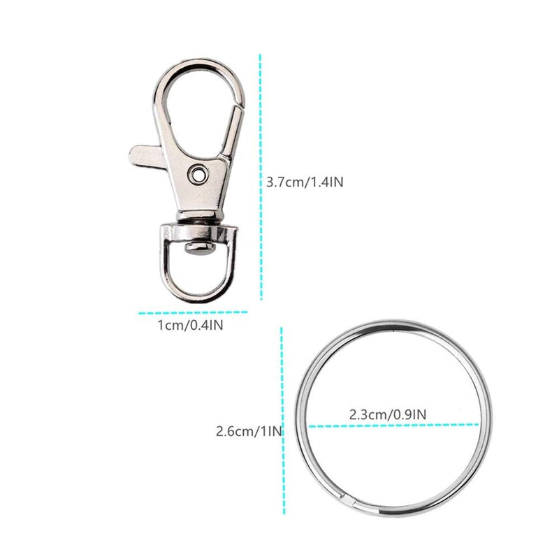 IPXEAD 120PCS Premium Swivel Lanyard Snap Hook with Key Rings, Metal Hooks Keychain Hooks for Lanyard Key Rings Crafting - NewNest Australia
