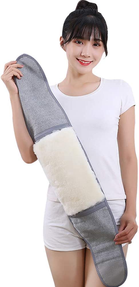 Winter Thicken Cashmere Waist Warmer Band Thermal Abdominal Binder Stomach Lumbar Back Support Brace Waist Wrap Belt Band Back Kidney Warmer Pain Relief Recovery for Women Men Waistline 34-43inch Grey - NewNest Australia
