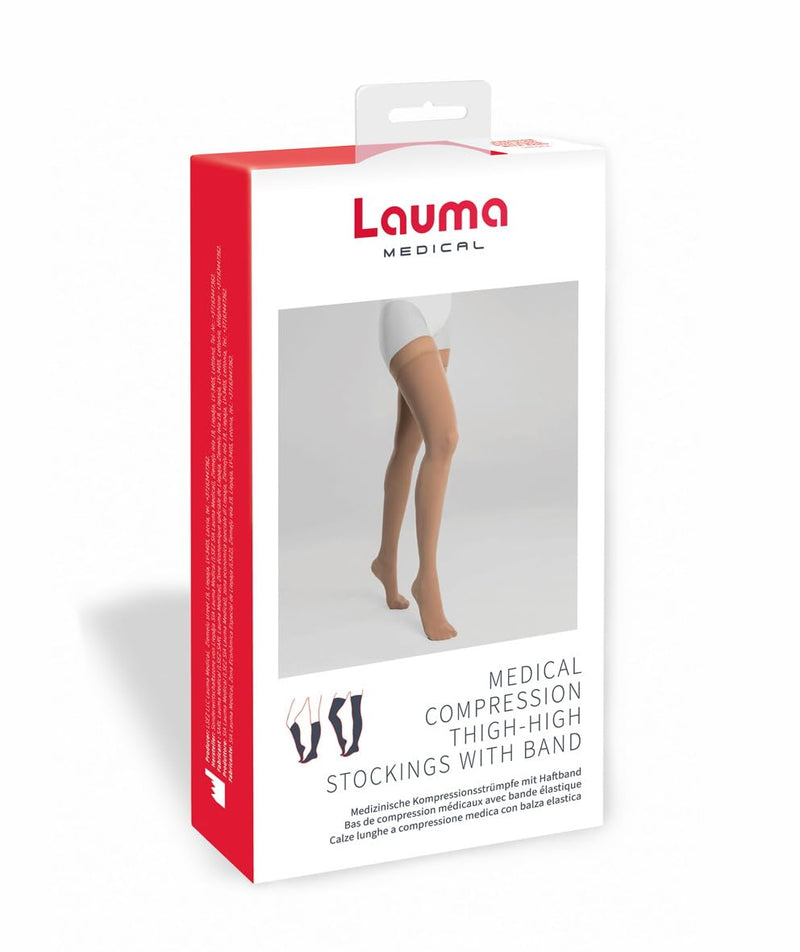 Lauma Medical, 23-32 mmHg Compression Stockings Class 2 with Closed Toe, Varicose Veins, Frequent Swelling in Legs, Pain in Calves and Feet Beige XL Size, Long - NewNest Australia