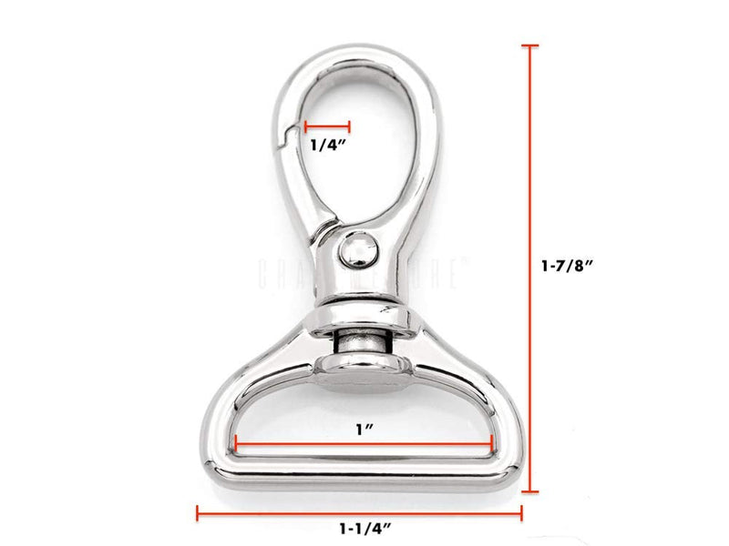 CRAFTMEMORE 2pcs Oval Snap Hooks Heavy Duty Metal Push Gate Swivel Lobster Clasp Keychain Clip Purse Making Accessories SC09 (1 Inch, Gold) 1 Inch - NewNest Australia