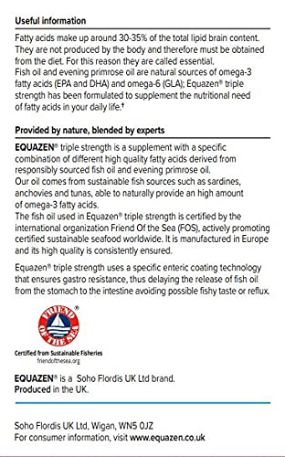 EQUAZEN Triple Strength Capsules, Omega 3 & Omega 6 Supplement, Clinically Researched blend of DHA, EPA & GLA, Supports Brain function*, Suitable from 5 years old to adult, 60 one-a-day capsules - NewNest Australia