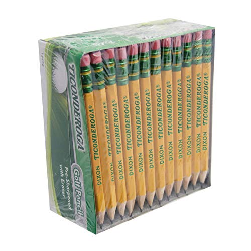 Ticonderoga Golf Pencils with Erasers, 2 HB Lead, Yellow, Pack of 72 - NewNest Australia