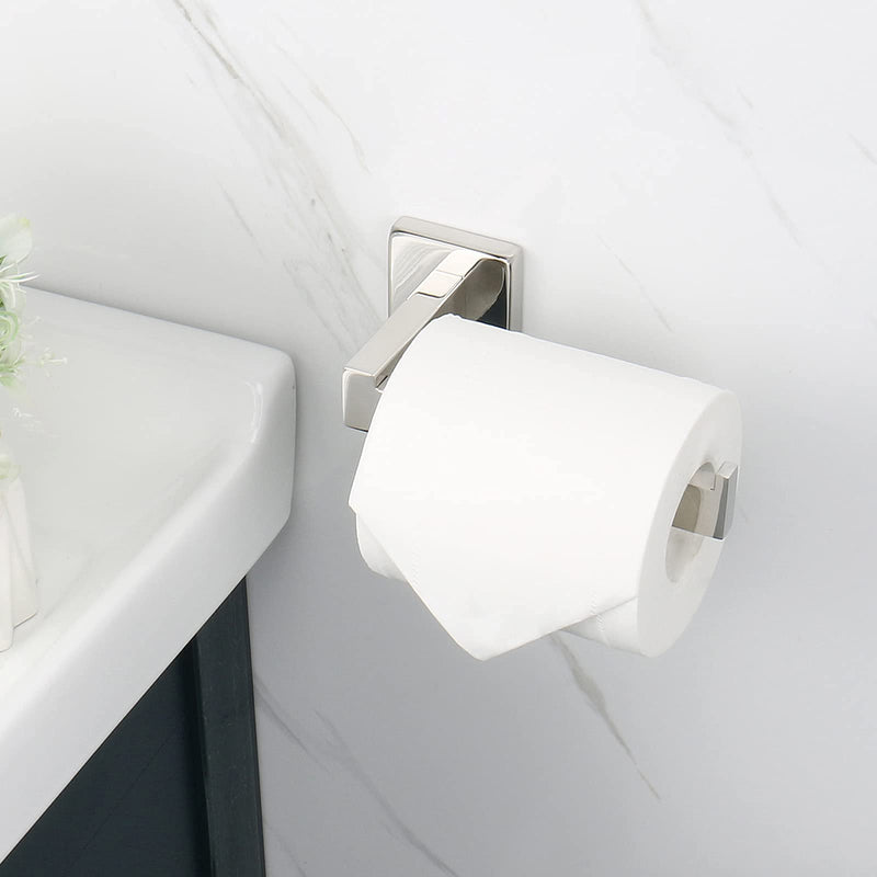 NearMoon Bathroom Square Toilet Paper Holder, Premium SUS304 Stainless Steel Rustproof Wall Mounted Toilet Roll Holder for Bathroom, Kitchen, Washroom (Polished Chrome) Polished Chrome - NewNest Australia
