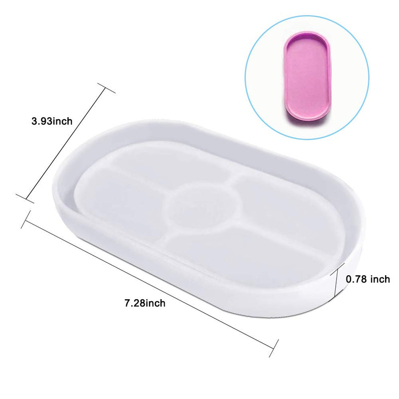 AFUNTA DIY Oval Silicone Coaster Mold,2 Pcs Soft Flexible Oval Crystal Silicone Molds for Casting with Resin, Concrete, Cement and Polymer Clay - Transparent White - NewNest Australia