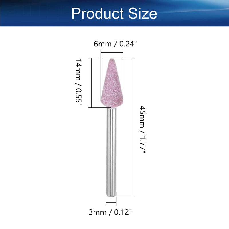 Auniwaig 1/8" Shank Abrasive Stone Cone Head Electric Grinding Accessories,6mm Abrasive Mounted Stone Grinding Bits Wheel Head Rotary Tool Kit, Polishing Grinding Head Wheel 1 Box 6mm;Cone - NewNest Australia