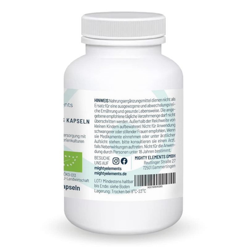 Mighty Elements Mightybiotics Capsules (60), Organic, Vegan, Probiotics, Prebiotics, Bacterial Strains, Bacterial Cultures, High Dosage, Natural, Tasteless, Lactose-Free - NewNest Australia