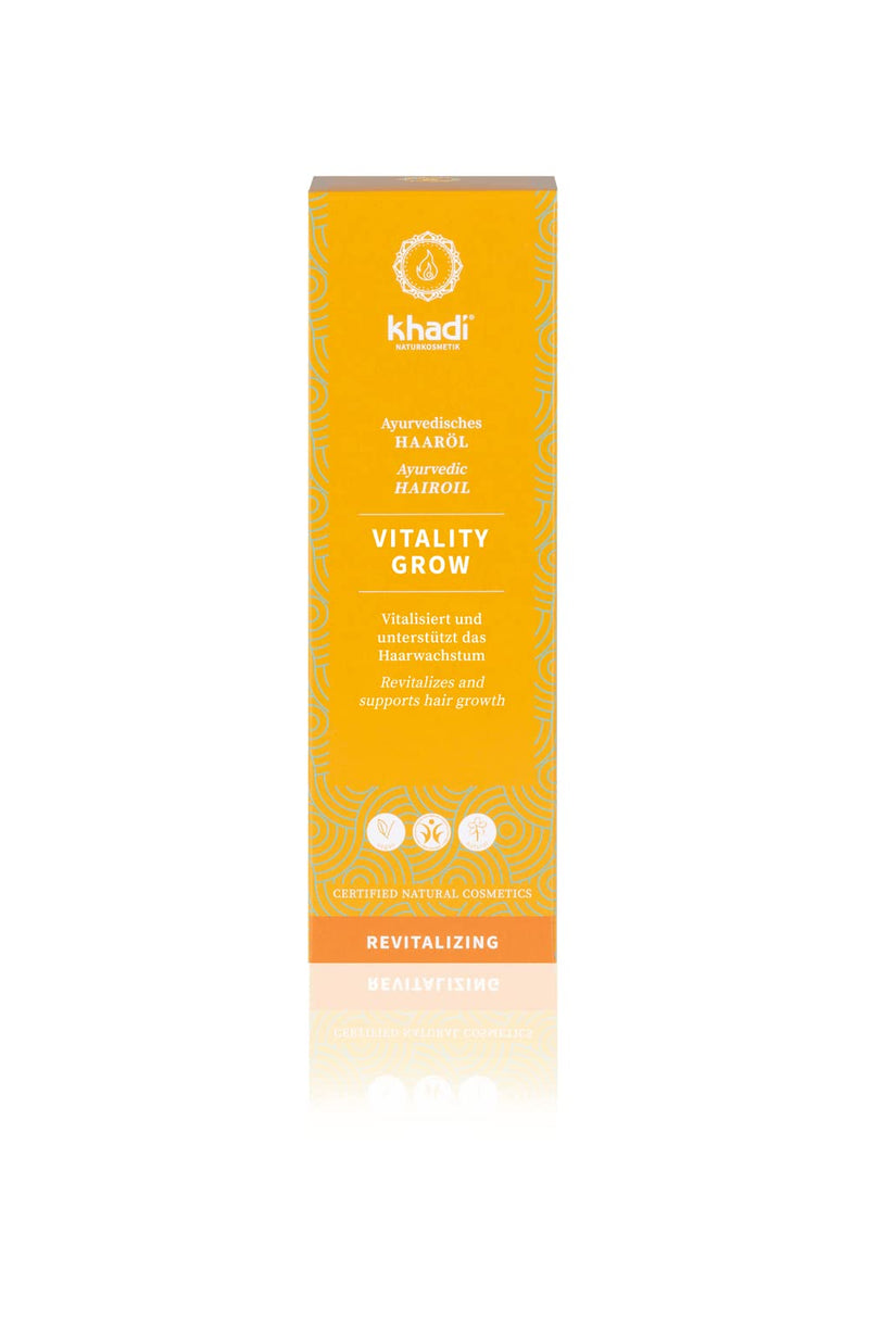 khadi Vitality Grow Hair Oil, 100% Natural, Vegetable & Vegan, Rosemary for More Volume & Hair Growth, Against Hair Loss, Silicone & Paraben-Free, Ayurvedic Hair Care Organic Natural Cosmetics 50 ml - NewNest Australia