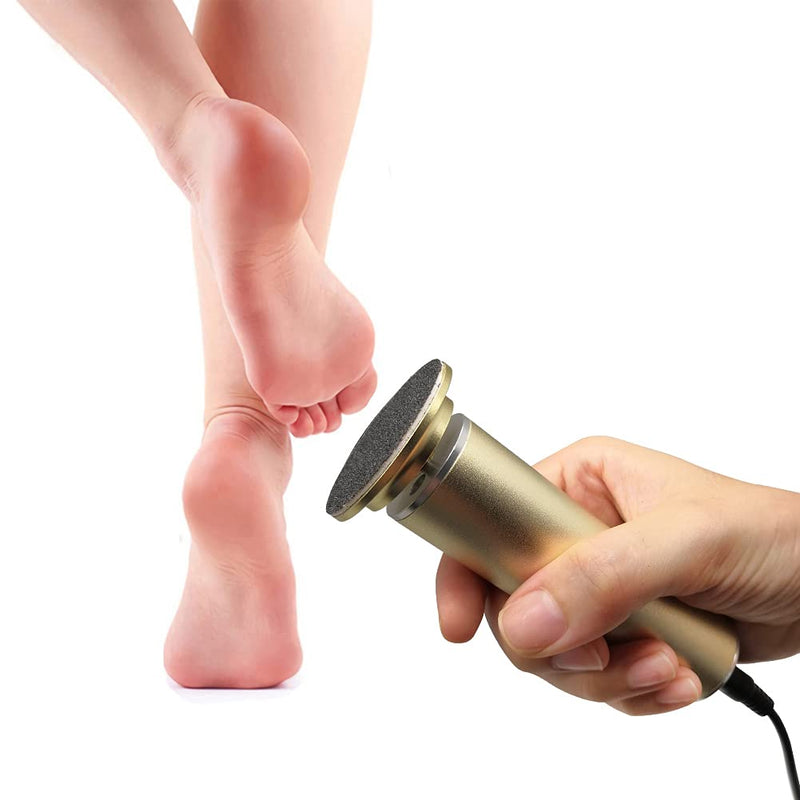 Electric Callus Remover (Adjustable Speed) with 60pcs Replacement Sandpaper Disks, Powerful Electric Hard Skin Remover Pedicure Foot File Sander Women Men Use (Gold) Gold Electronic Foot File - NewNest Australia