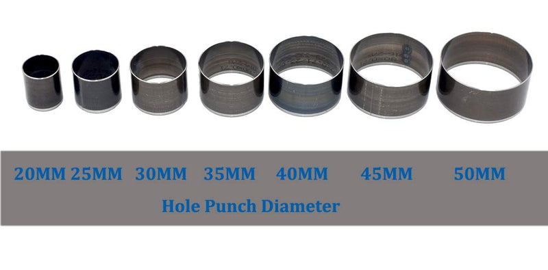 DGOL 7 Sizes Big Size 20mm - 50mm Round Hole Punch Leather Rubber Fiber Silicone Hollow Cutter Die Punching Tool kit - NewNest Australia