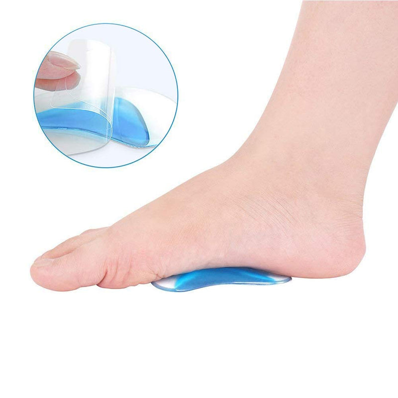QincLing 8 Pcs Gel Arch Support Insoles, Gel Arch Pads Feet Gel Pads Gel High Heel Inserts Plantar Fasciitis Pad Orthotic Arch Shoe Insoles Arch Support Foot Cushion Pads for Women Men Flat Feet - NewNest Australia