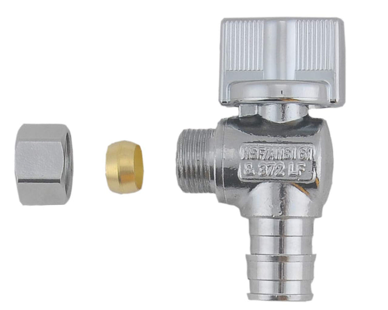 Angle Stop Valve ,1/4 Quarter Turn Chrome Plated Lead Free Brass 1/2-in ProPex Exp F1960 x 3/8-in OD Angle Shut Off Stop Valve for Expansion A Pipe Fittings-LD (2-Pack) 2 1/2-in Exp x 3/8-in OD - NewNest Australia