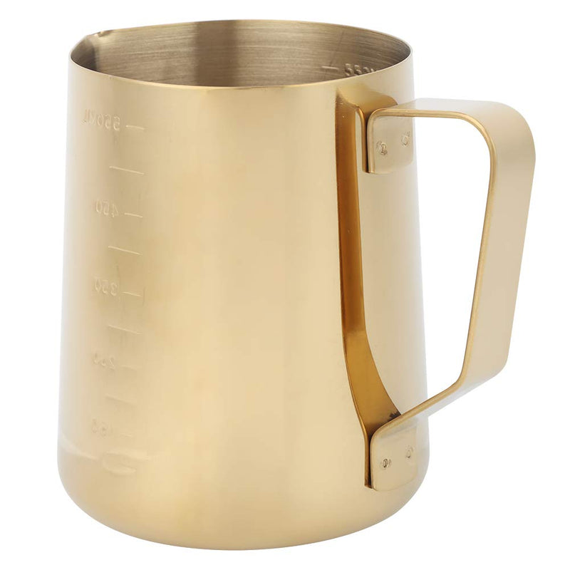 Christmas Carnival Frothing Pitcher - Milk Steaming Pitchers - Gold Stainless Steel Coffee Milk Frothing Cup Pitcher Jug with Scale for Home Coffee Latte Art Use(600ML) 600ML - NewNest Australia