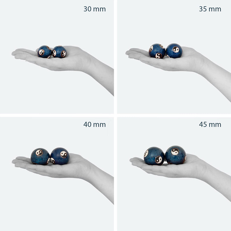 Meditation Qi-Gong balls with sound work | sound balls | Yin Yang | Design Panda blue | different diameters (Ø 30 mm) - NewNest Australia