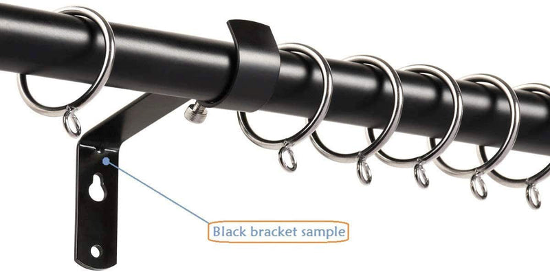 Fix Curtain Rod Bracket Set of 4 for 7/8 Or 1 Inch Rods - Black For 7/8 Or 1 Inch Rod//Set of 4 - NewNest Australia