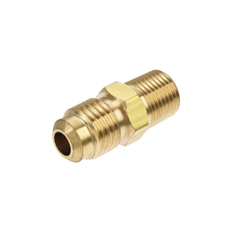 uxcell Brass Pipe fitting, 1/4 SAE Flare to 1/8NPT Male Thread, Tubing Adapter Hose Connector, for Air Conditioner Refrigeration, 2Pcs - NewNest Australia