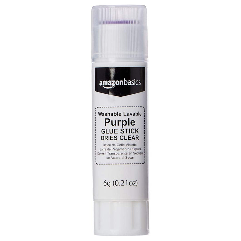 Amazon Basics Purple Washable School Glue Sticks, Dries Clear, 0.21 oz Stick, 4-Pack Small - NewNest Australia
